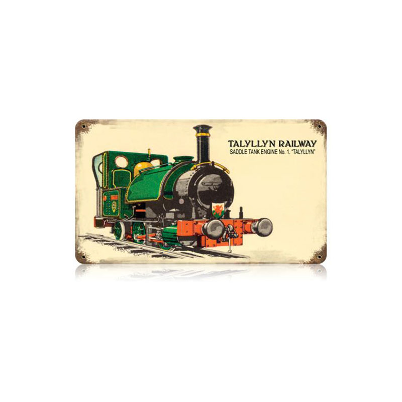 Talyllyn Railway Vintage Sign, Trains, Metal Sign, Wall Art, 14 X 8 Inches