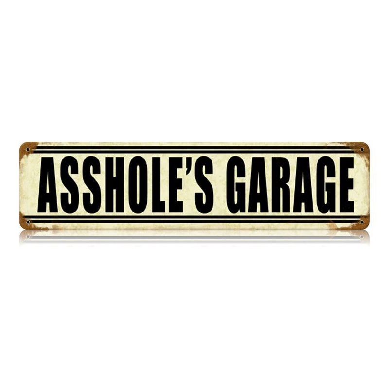 Asshole'S Garage Vintage Signs, Transportation, Metal Sign, Wall Art, 20 X 5 Inches