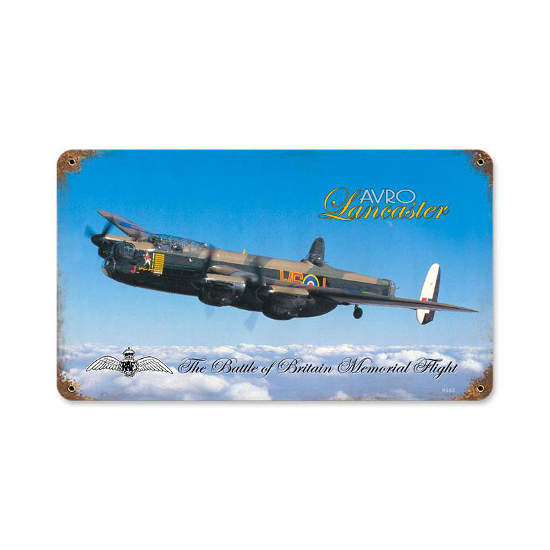 Lancaster Vintage Sign, Aviation, Metal Sign, Wall Art, 8 X 14 Inches