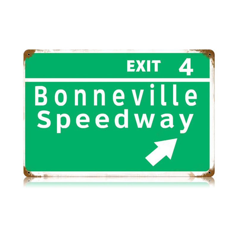 Bonneville Speedway Vintage Sign, Transportation, Metal Sign, Wall Art, 18 X 12 Inches