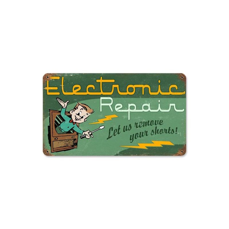 Electronic Repair Vintage Sign, Home & Garden, Metal Sign, Wall Art, 8 X 14 Inches