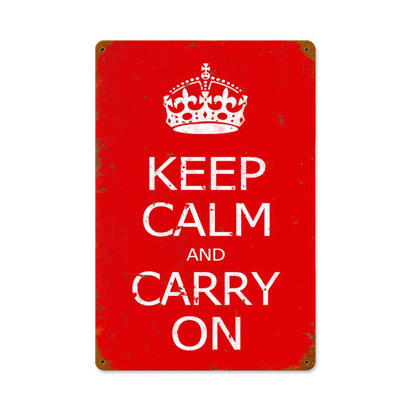 Keep Calm Vintage Sign, Military, Metal Sign, Wall Art, 18 X 12 Inches