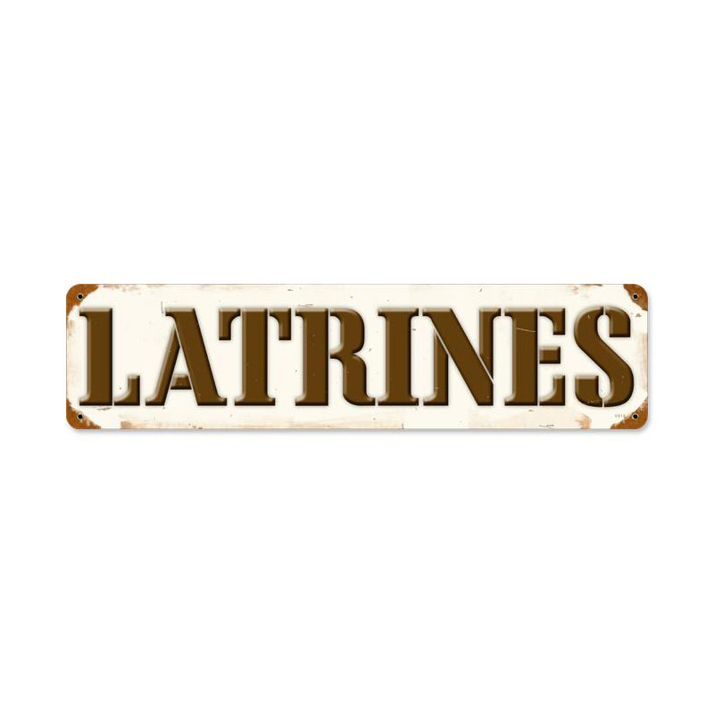 Latrines Vintage Sign, Home & Garden, Metal Sign, Wall Art, 5 X 20 Inches