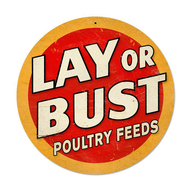 Lay Or Bust Vintage Sign, Home & Garden, Metal Sign, Wall Art, 14 X 14 Inches