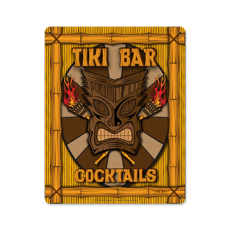 Aloha Room Vintage Sign, Automotive, Metal Sign, Wall Art, 12 X 15 Inches