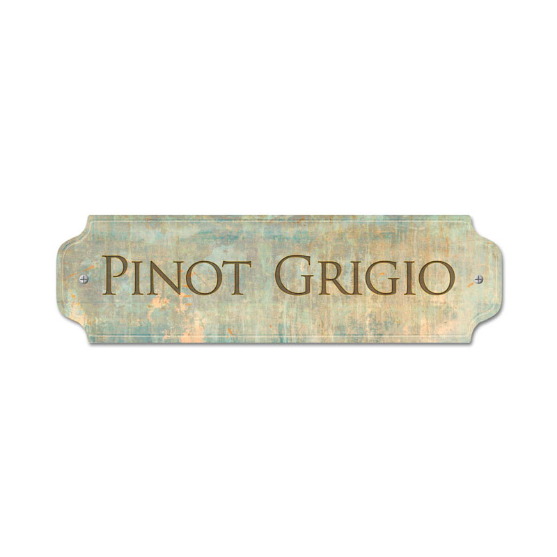 Pinot Grigio Vintage Sign, Food & Drink, Metal Sign, Wall Art, 12 X 3 Inches