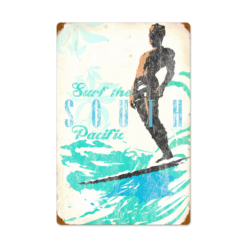 WADE020 - 16 X 24 VINTAGE METAL SIGN - SOUTH PACIFIC Vintage Sign, Automotive, Metal Sign, Wall Art, 16 X 24 Inches