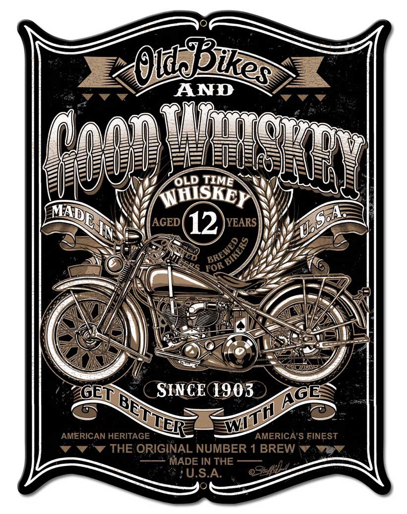 Old Bikes Vintage Sign, Other, Metal Sign, Wall Art, 18 X 23 Inches