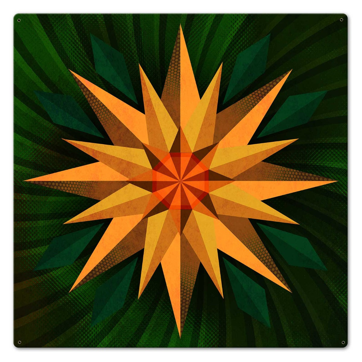Sunflower Sphere Orange Green