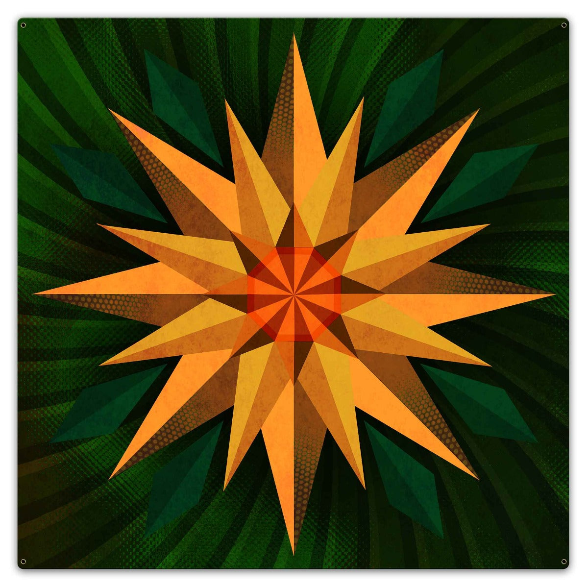 Sunflower Sphere Orange Green