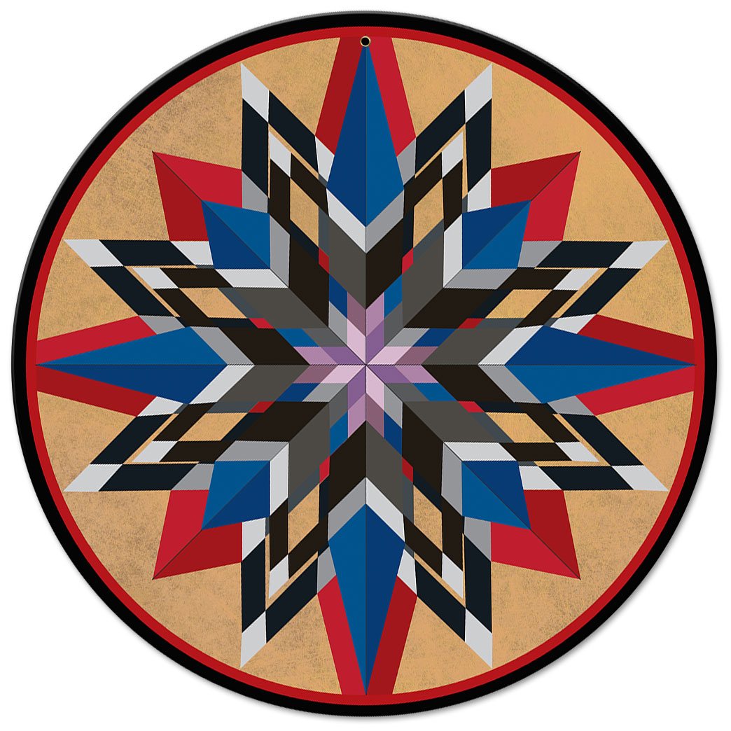 16 Point Star Red Blue