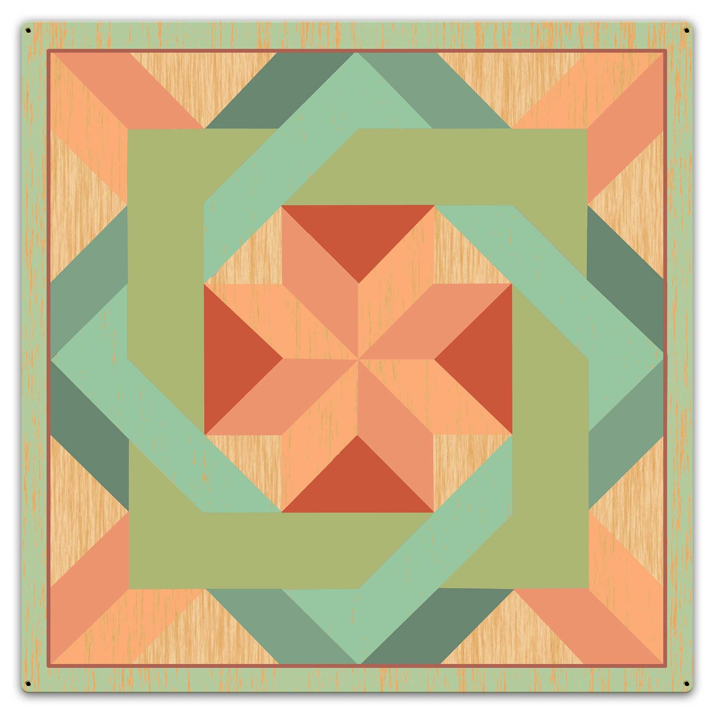 Box In Box Quilt Green