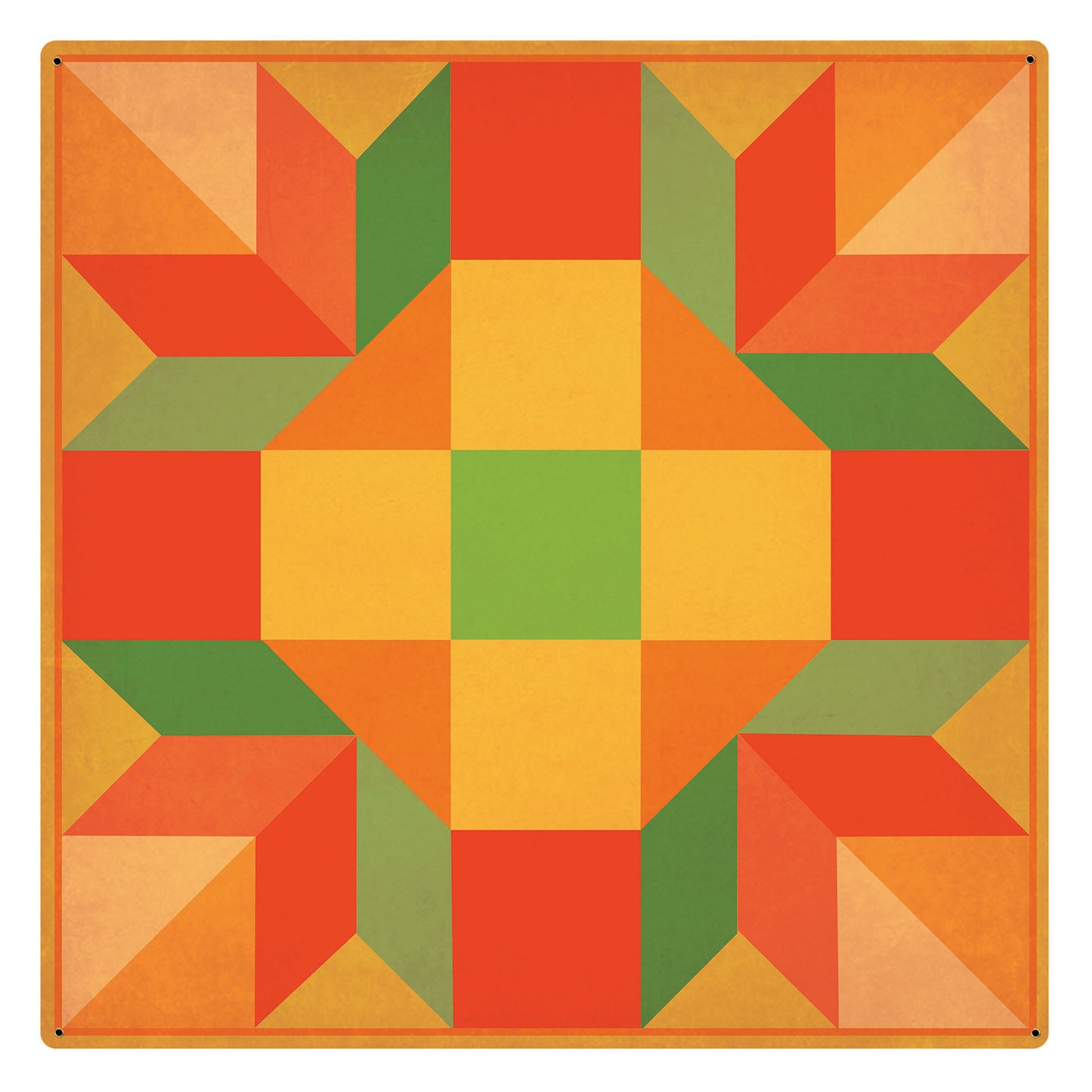 Orange Quilt 24 x 24 Custom Shape