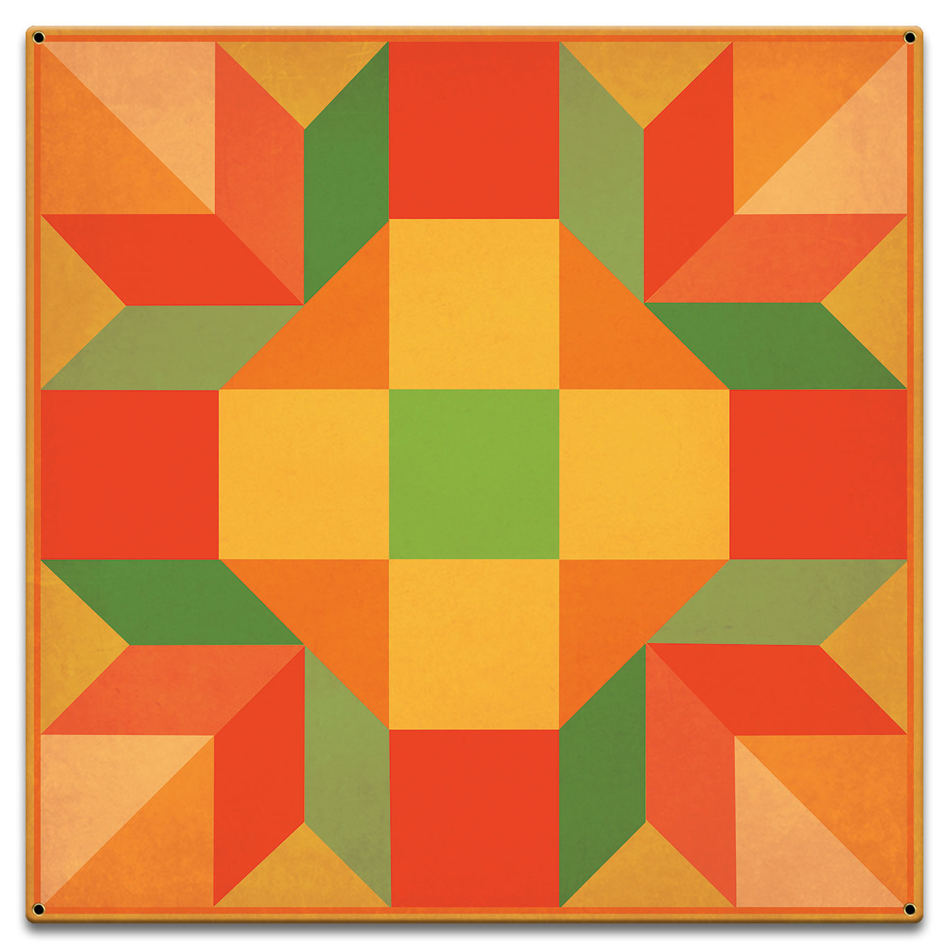 Orange Quilt 18 x 18 Custom Shape