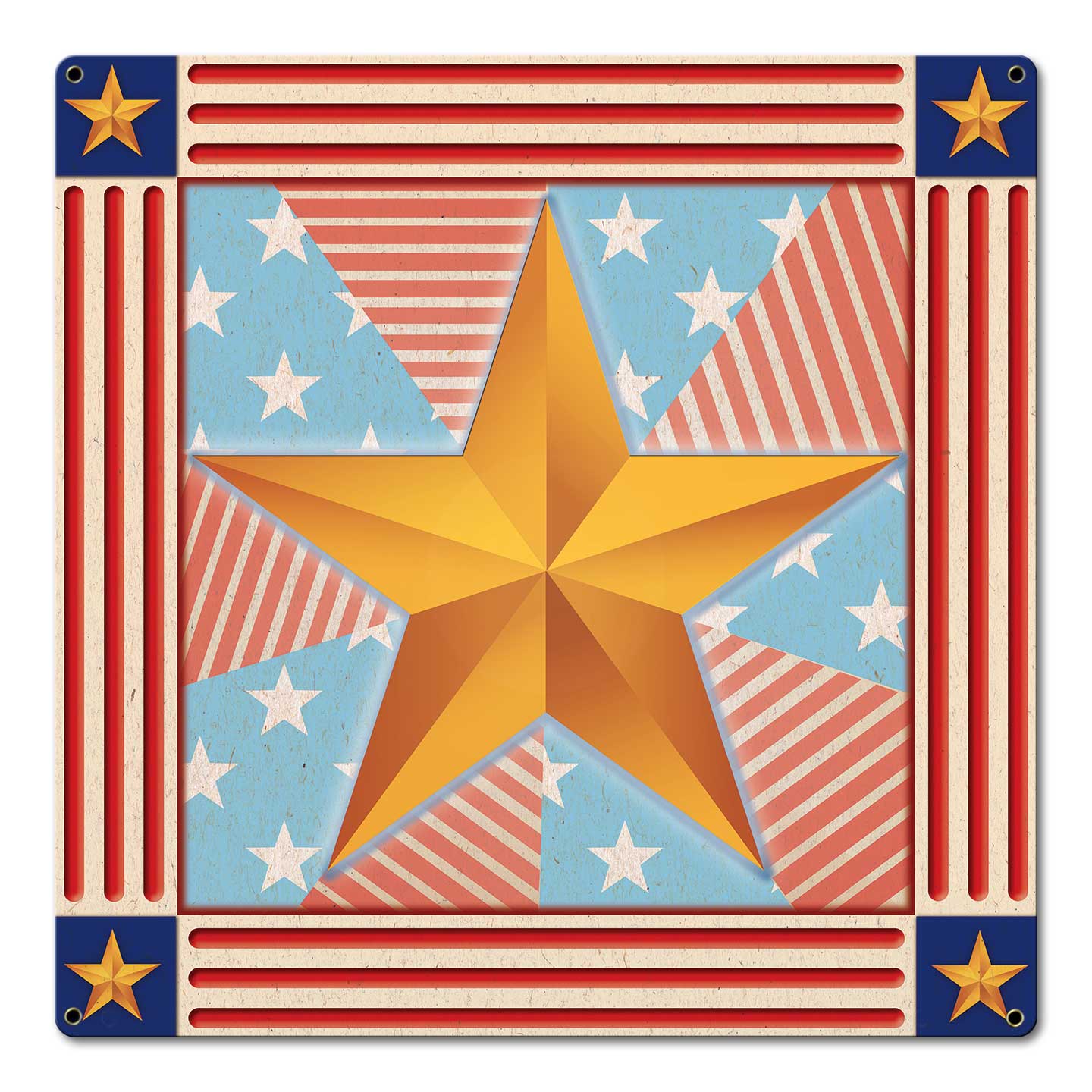 Stars and Stripes 18 x 18 Custom Shape