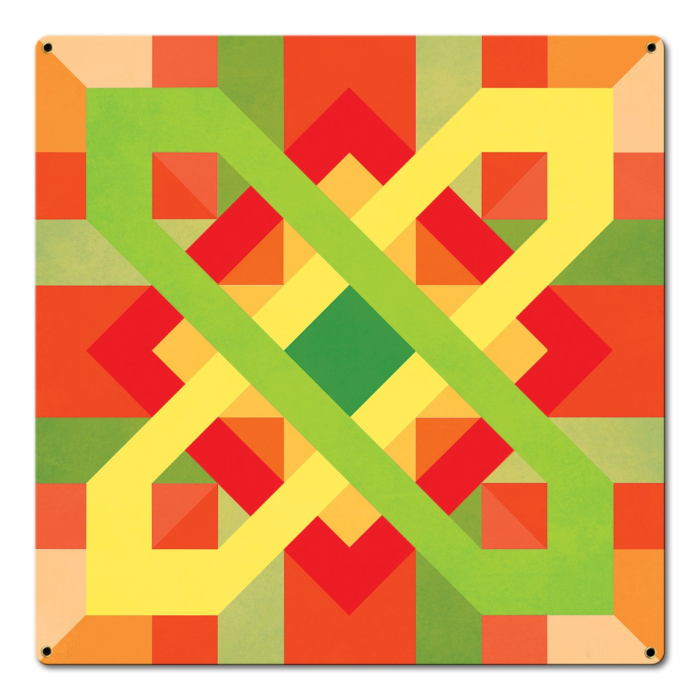 Four Corners Quilt 18 x 18 Custom Shape
