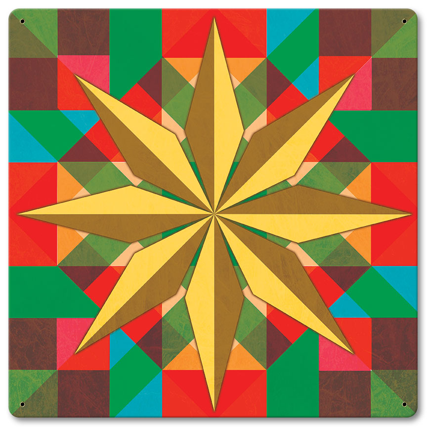 8 Squares Star 12 x 12 Satin