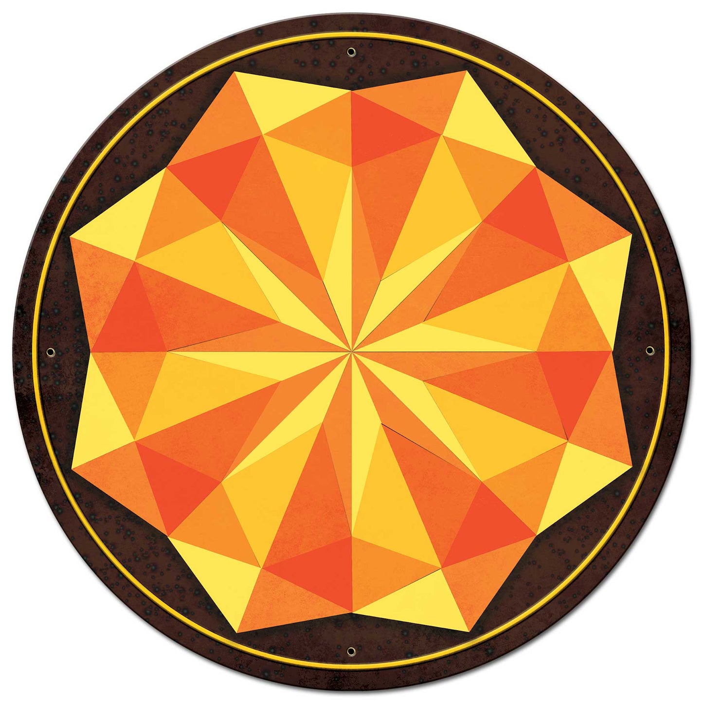 8 Point Star Orange 28 x 28 Round