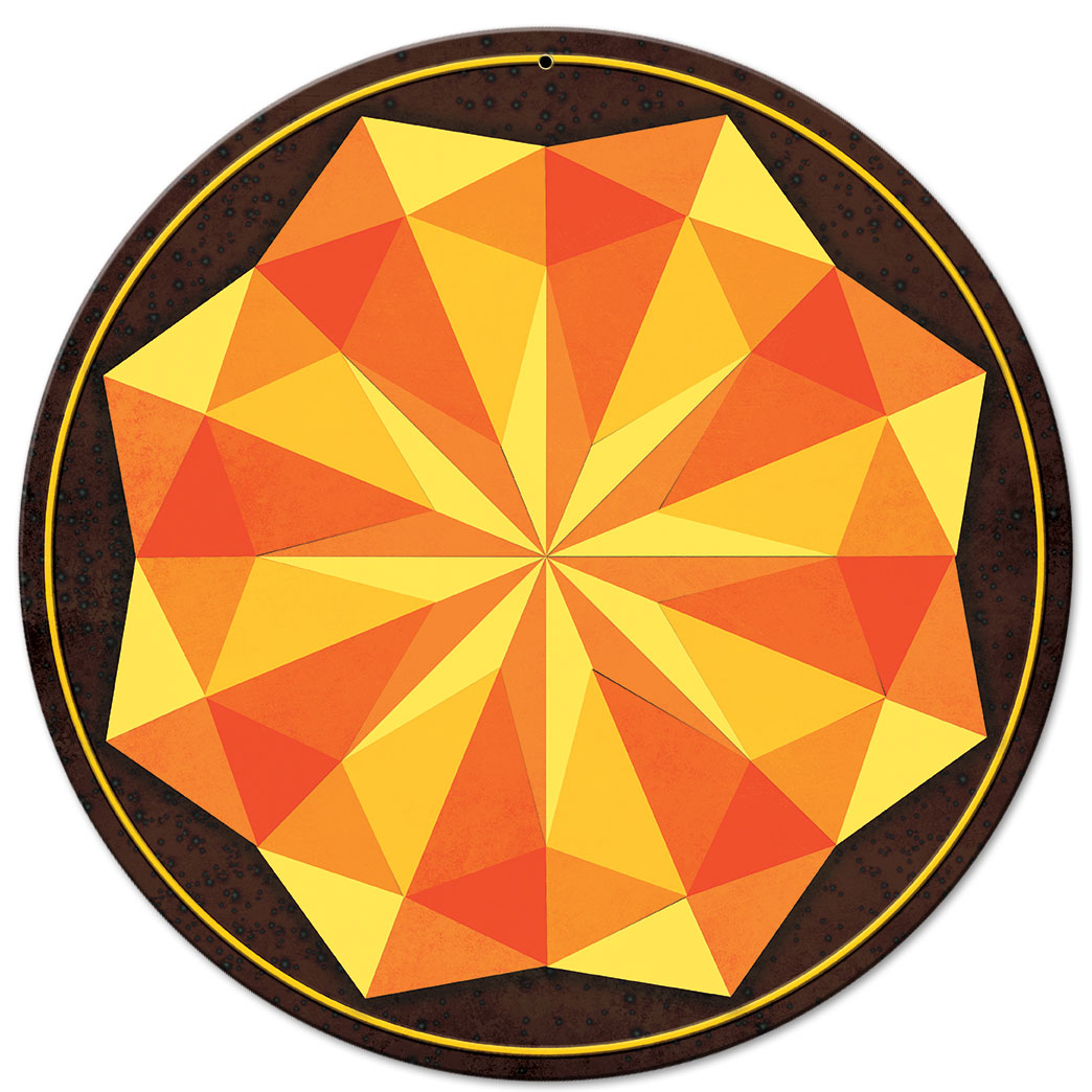 8 Point Star Orange 14 x 14 Round