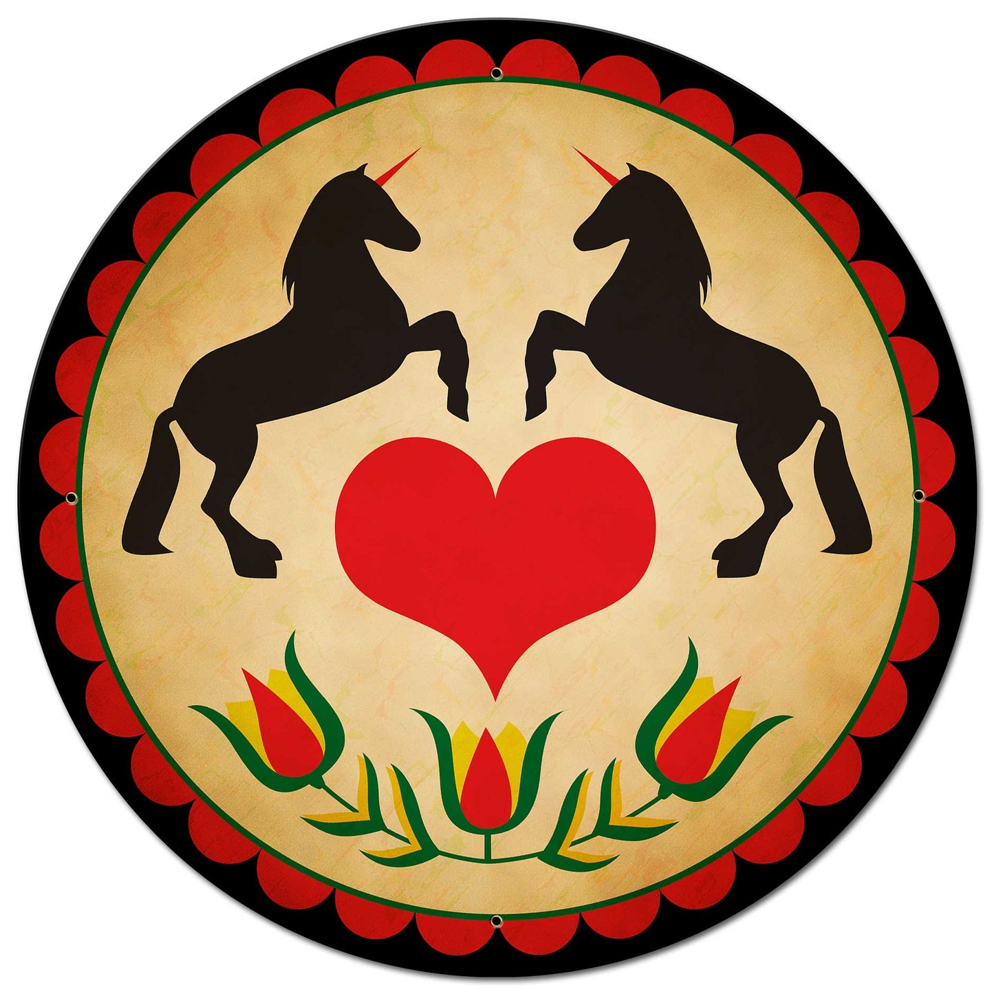 Unicorn Hex Sign 28 x 28 Round