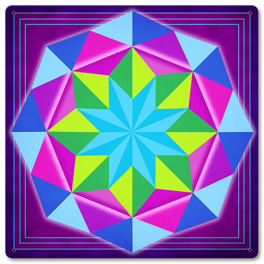 8 Point Quilt Magenta 12 x 12 Satin