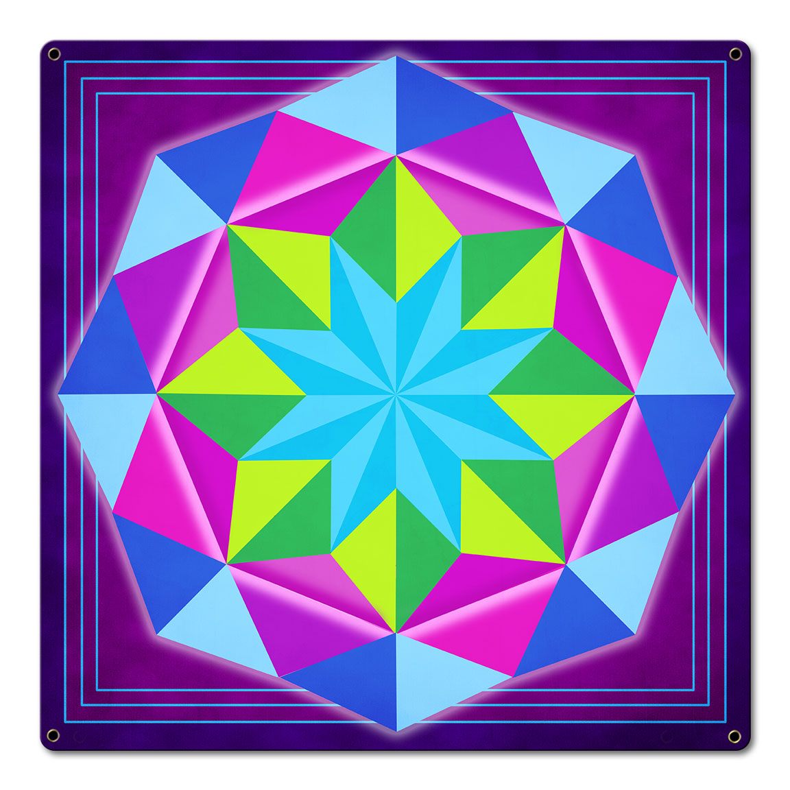 8 Point Quilt Magenta 18 x 18 Custom Shape