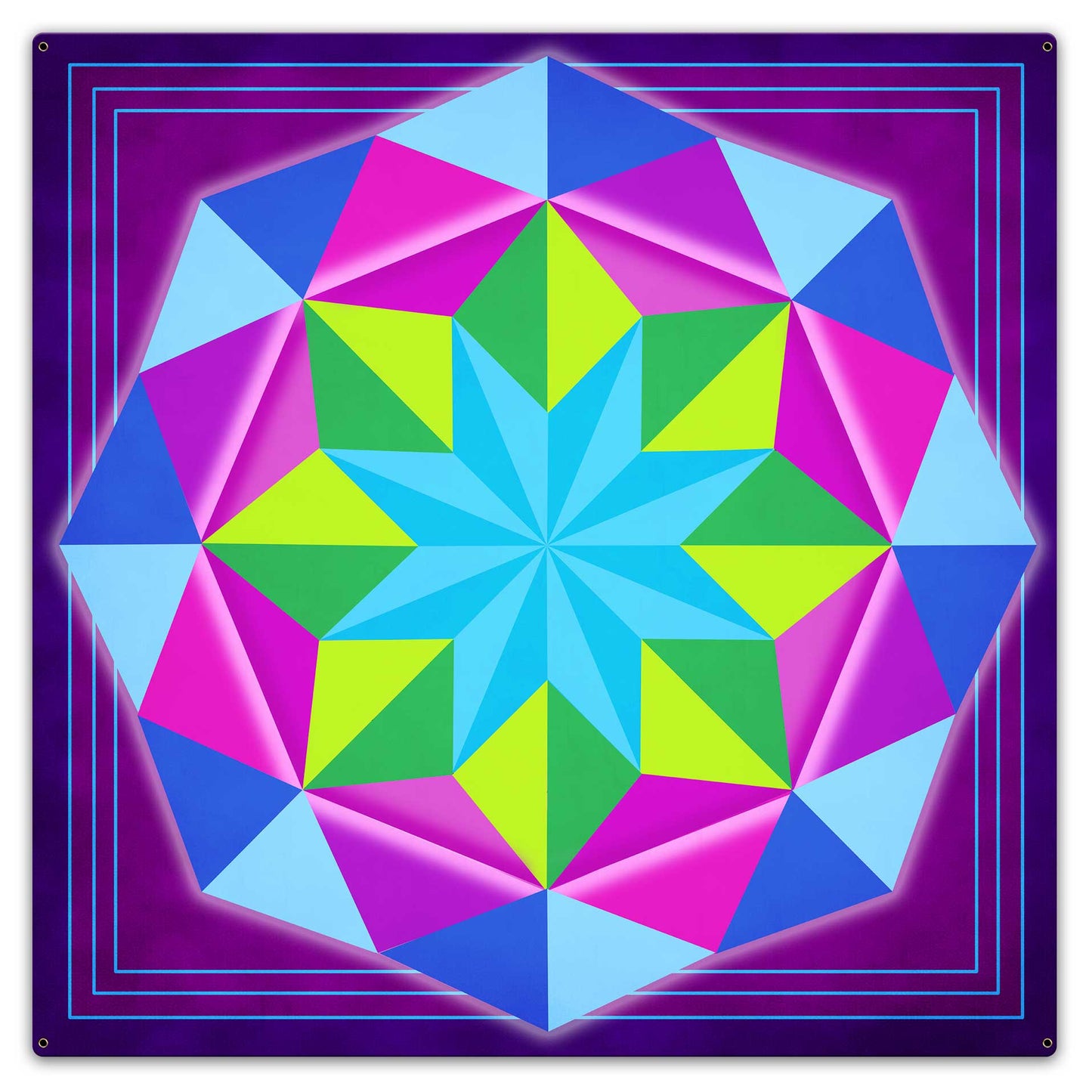 8 Point Quilt Magenta 36 x 36 Custom Shape