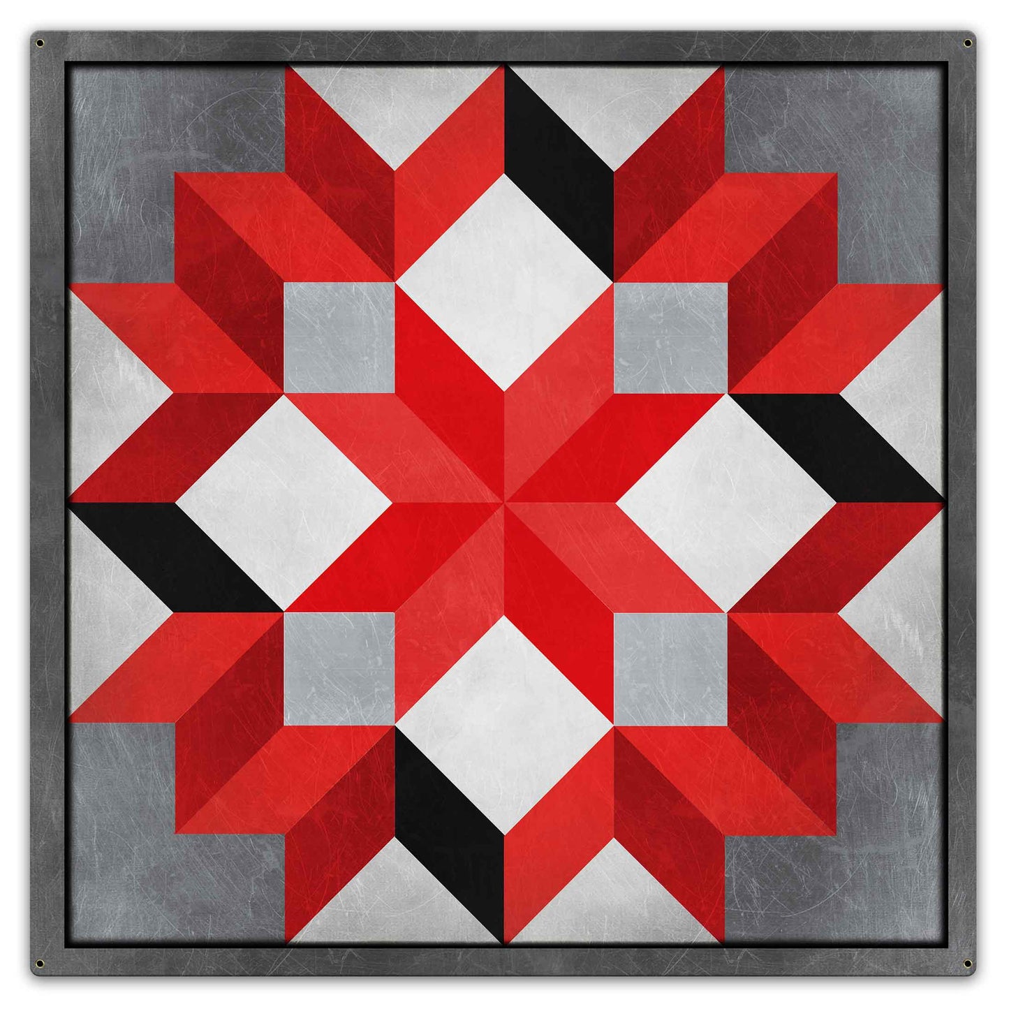 Eight Square Quilt Red Black White 36 x 36 Custom Shape