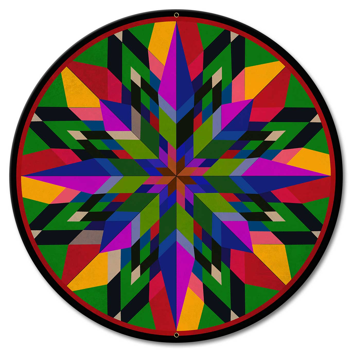 16 Point Star Colorful 18 x 18 Custom Shape
