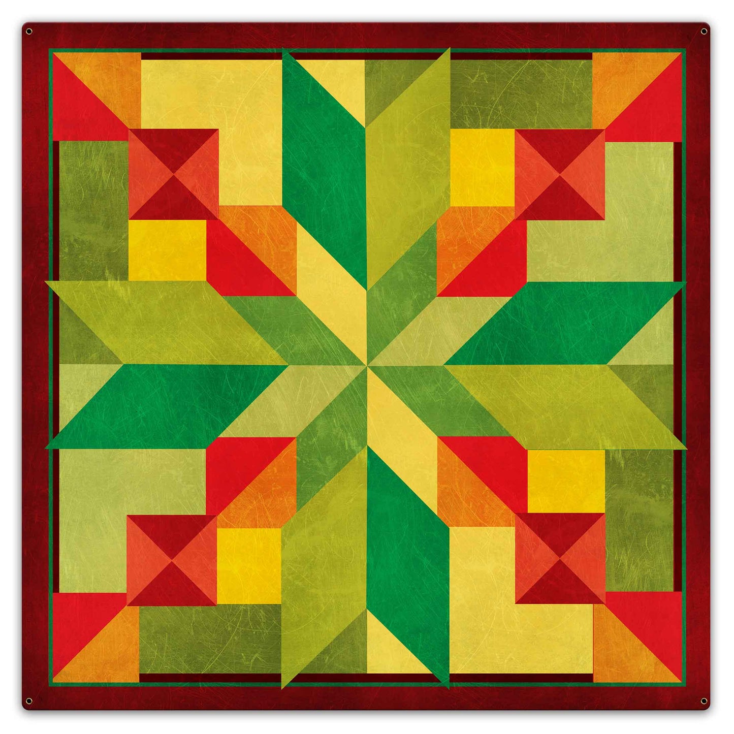 STEPPING STONES GREEN ORANGE 36 x 36 Custom Shape