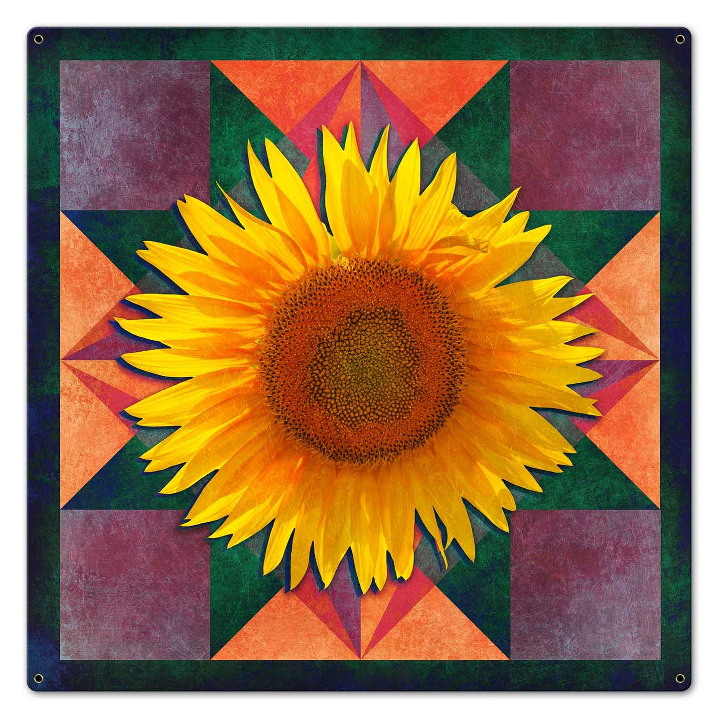 SUNFLOWER FOUR CORNERS 24 x 24 Custom Shape