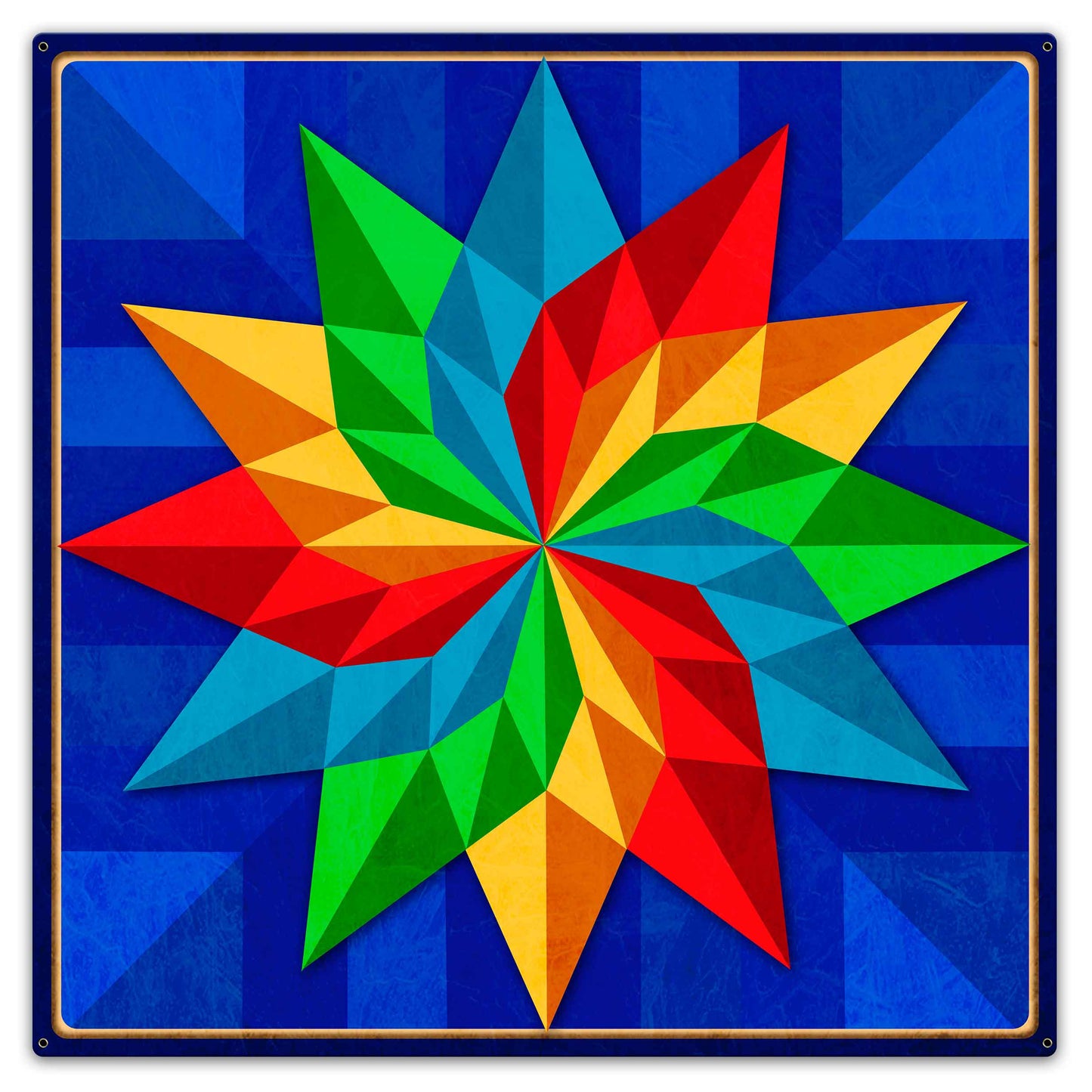 Pinwheel Quilt Blue Green Yellow Red 36 x 36 Custom Shape