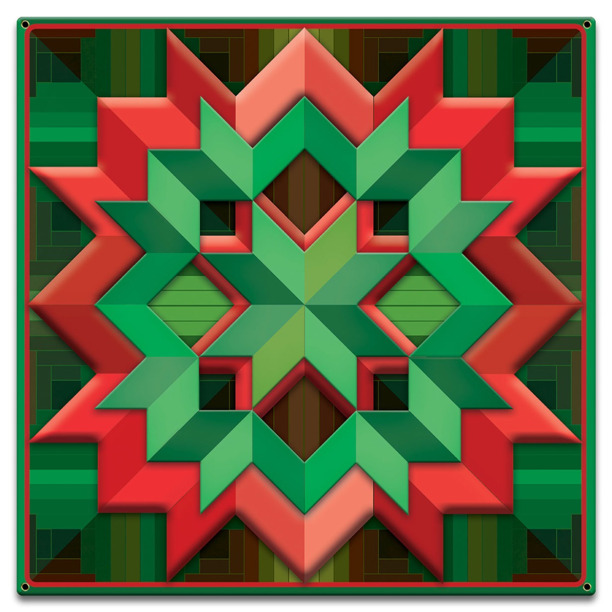 Christmas Colored Box Quilt 18 x 18 Custom Shape