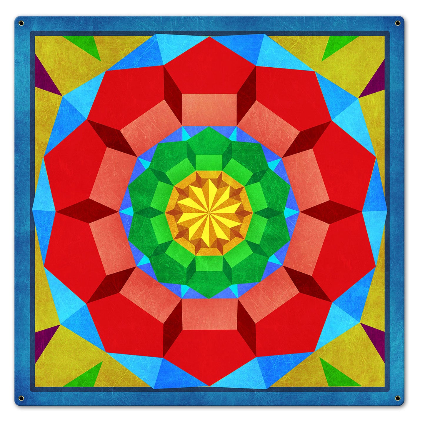 Pentagon Circle Quilt BRGY 24 x 24 Custom Shape