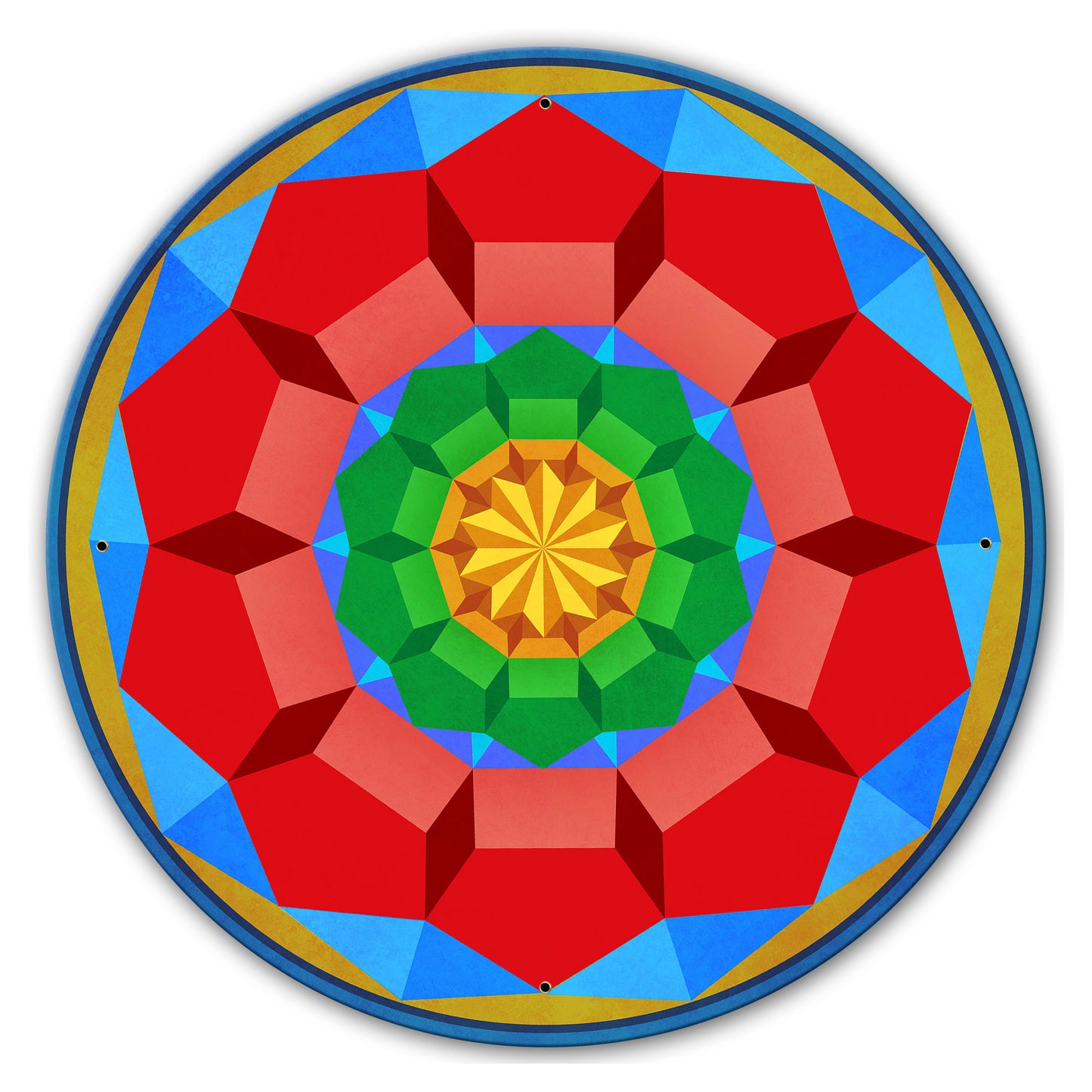 Pentagon Circle Quilt BRGY 28 x 28 Round