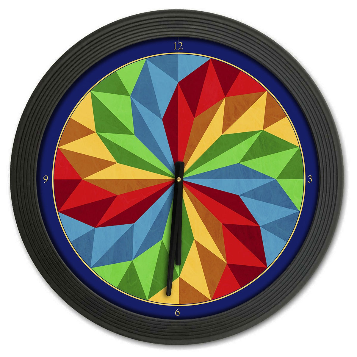 Colorful Pinwheel 18 x 18 Clock