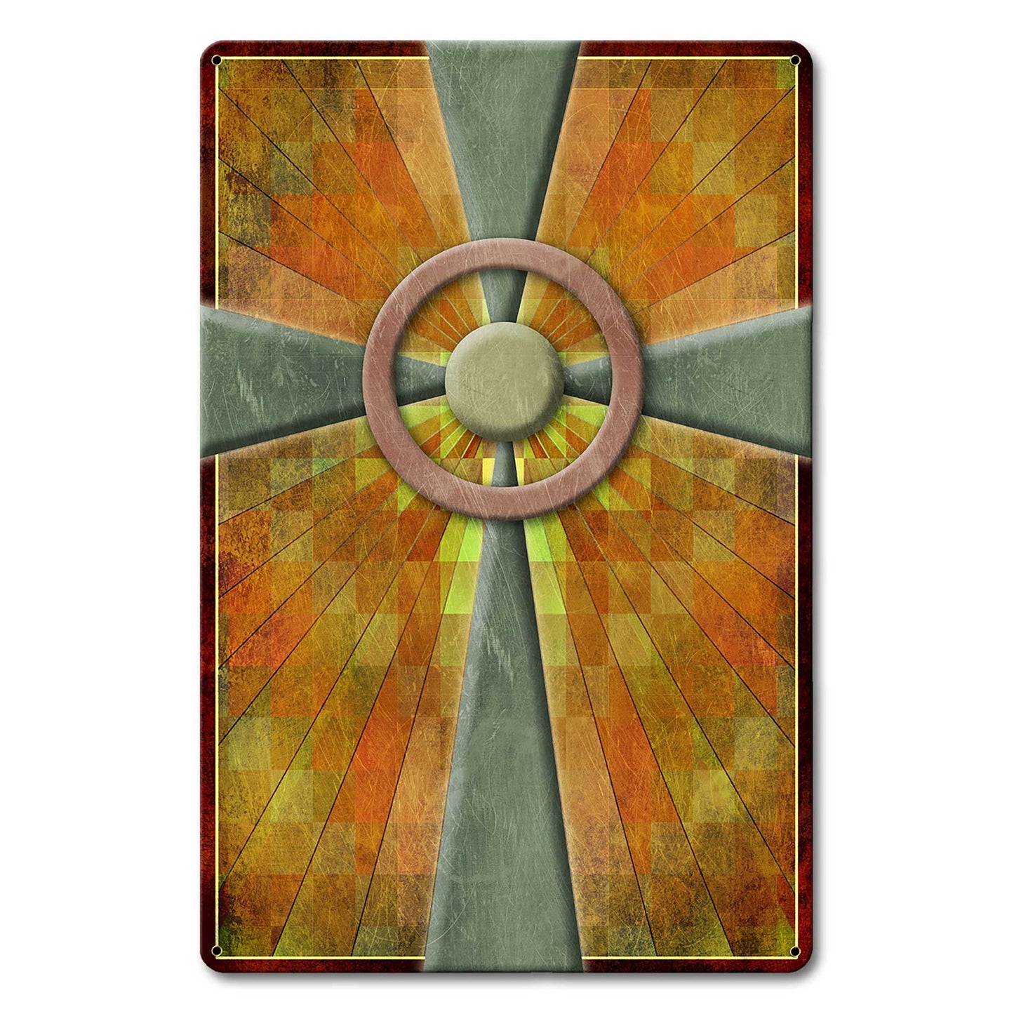 AQP694 - Cross Quilt Corridor Stained Glass Southwest