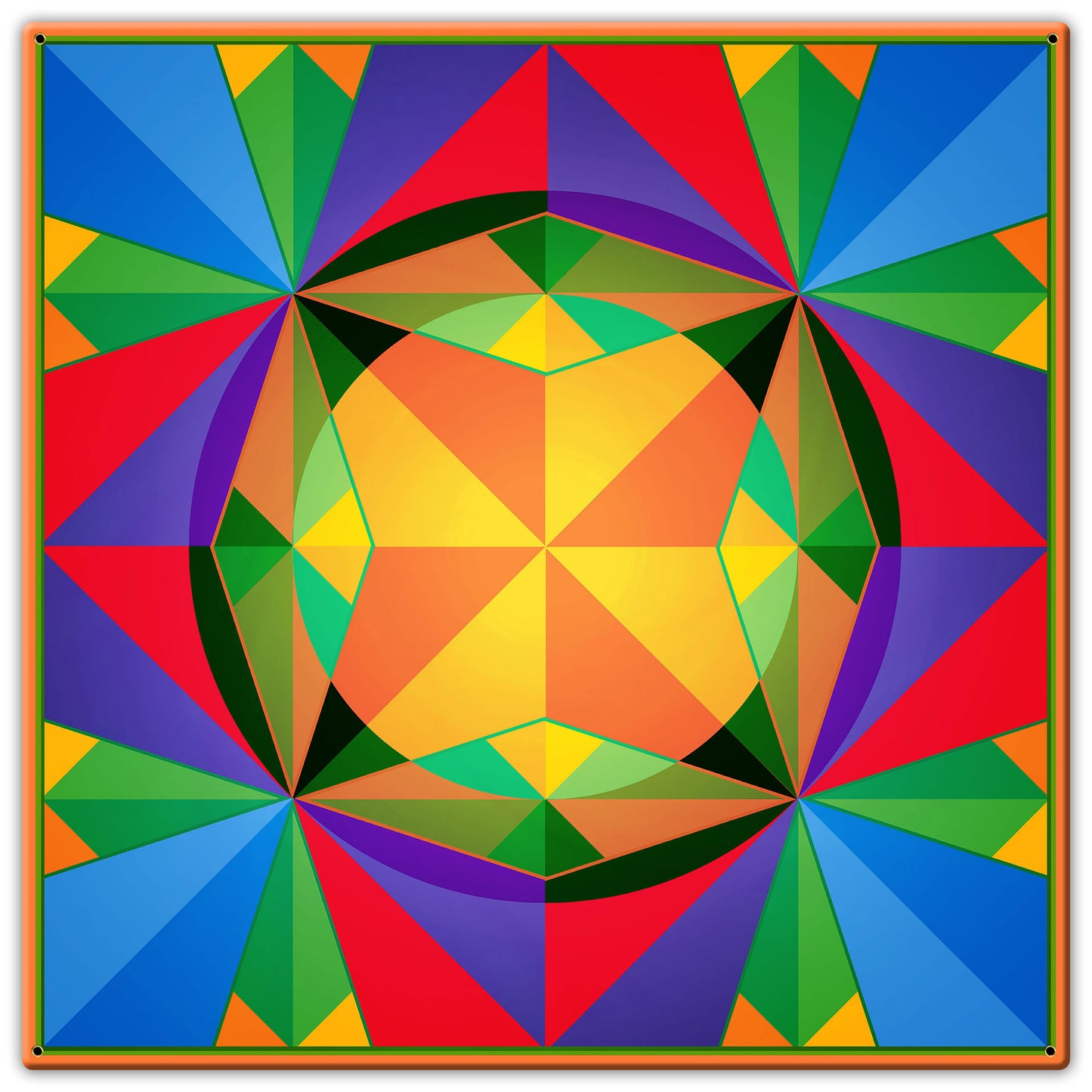 Triangles Squares Circles Quilt 30 X 30 vintage metal sign