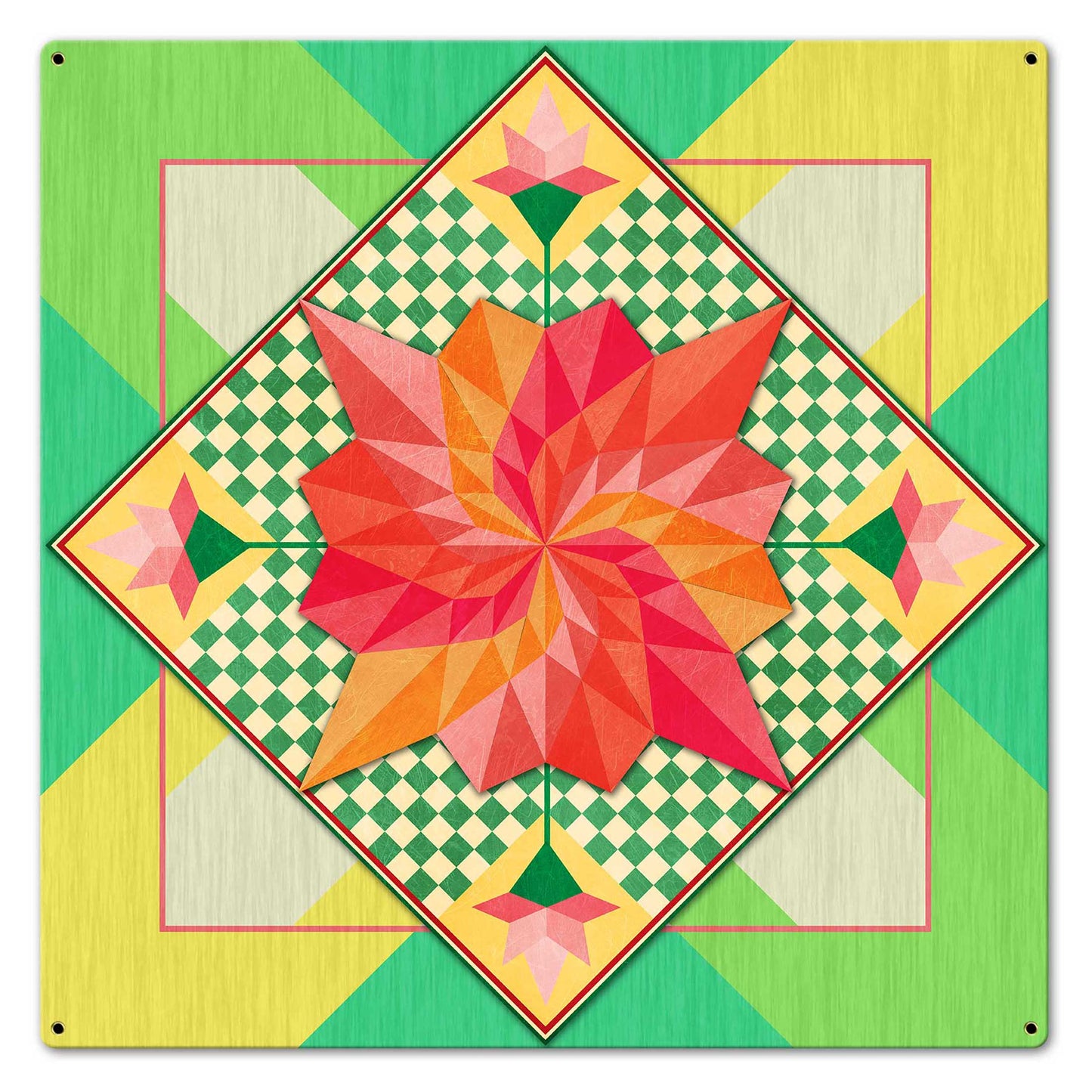 Spring Flowers 24 X 24 vintage metal sign