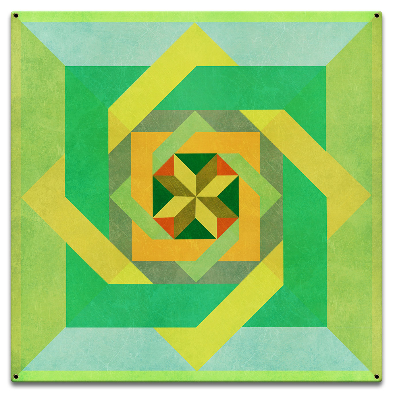 Box N Box N Box Green Metal Sign 18in X 18in