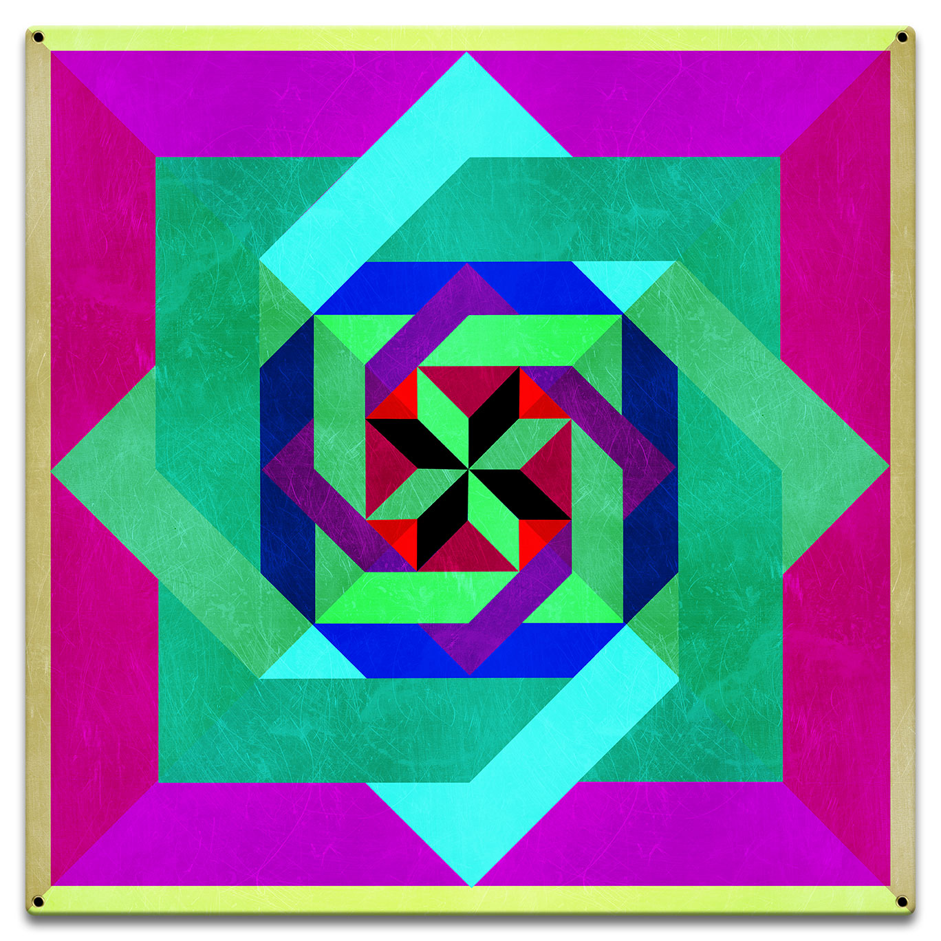 Box N Box N Box Magenta Metal Sign 18in X 18in