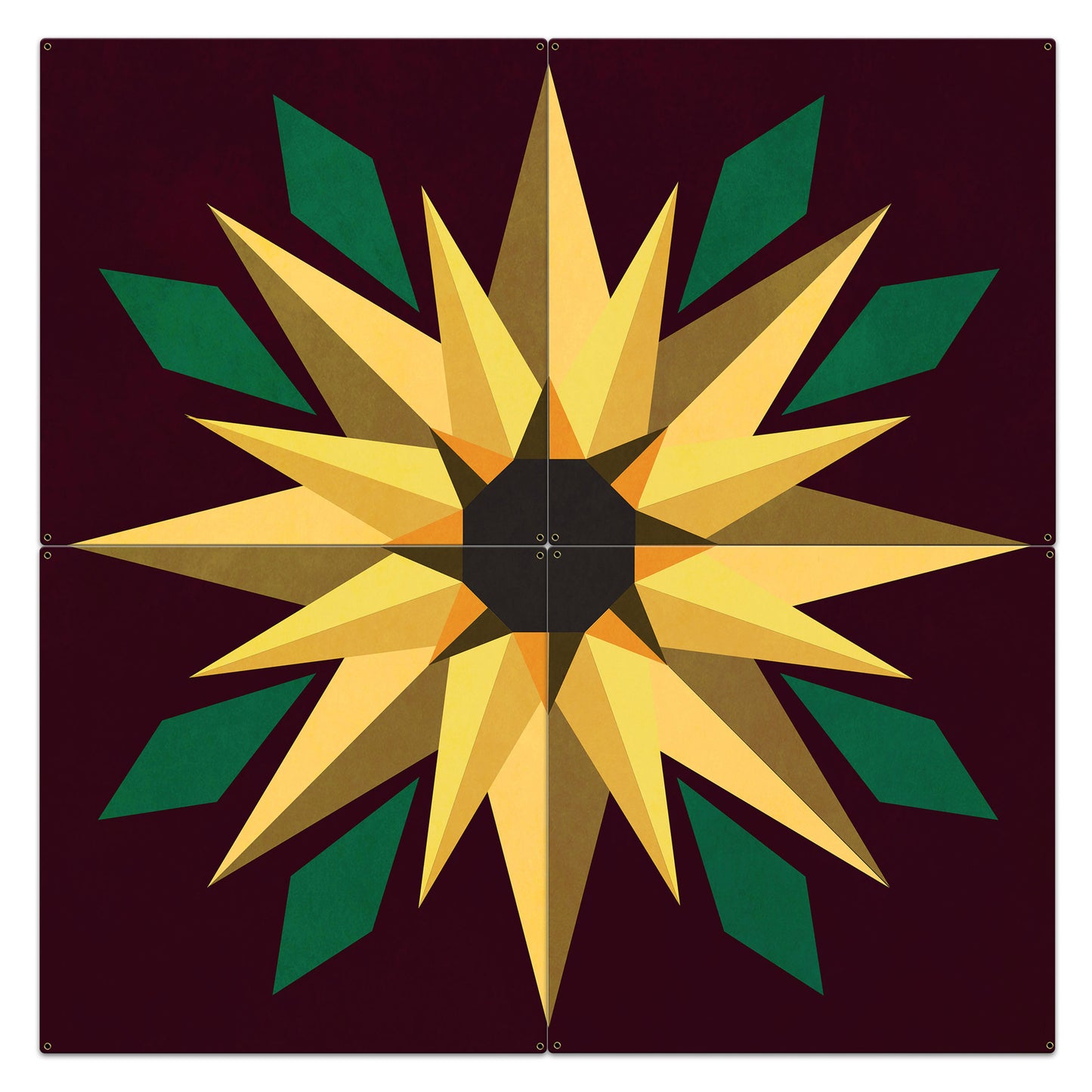 Sunflower Burgundy 4pcs Metal Sign 72in X 72in