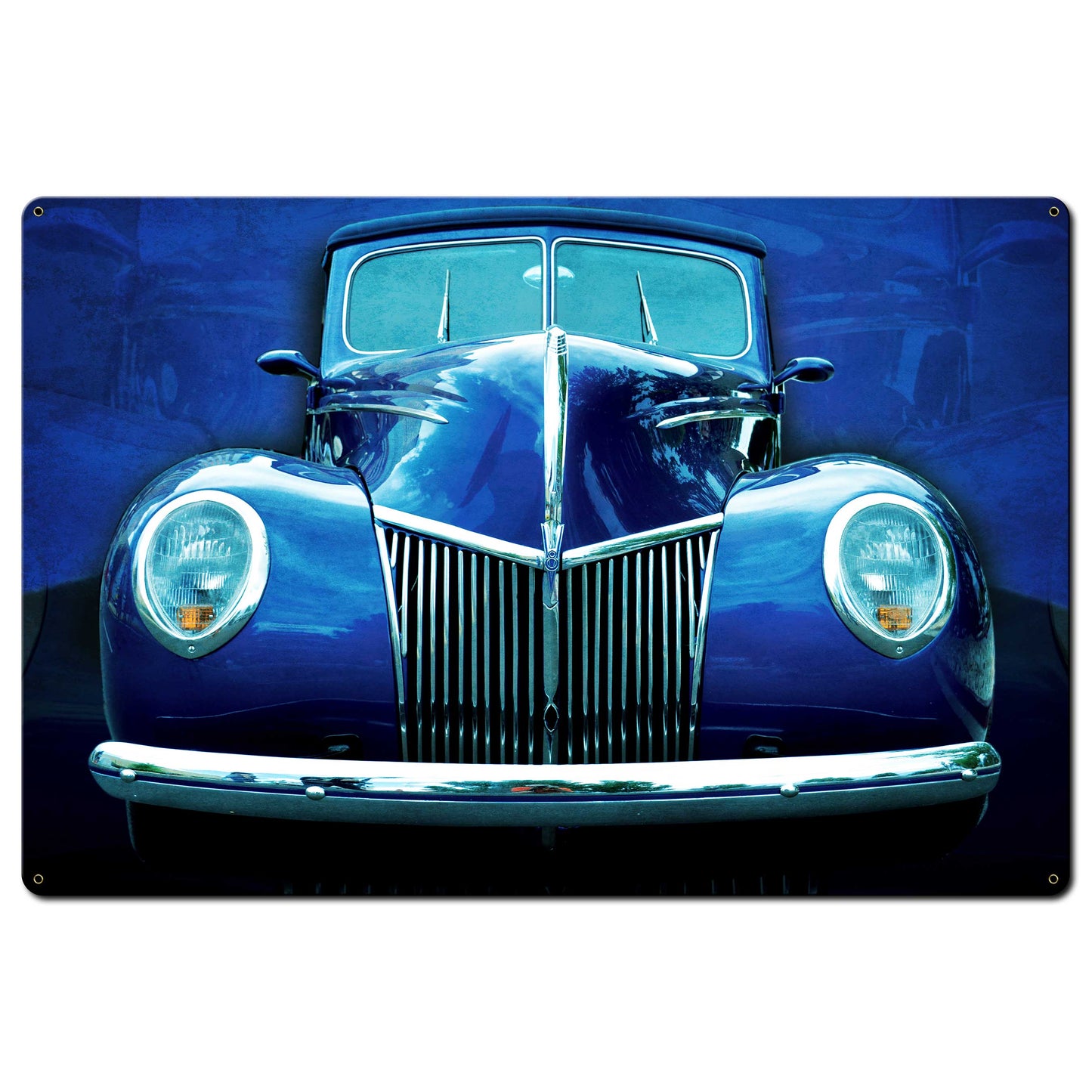 Blue Ford Metal Sign 36in X 24in
