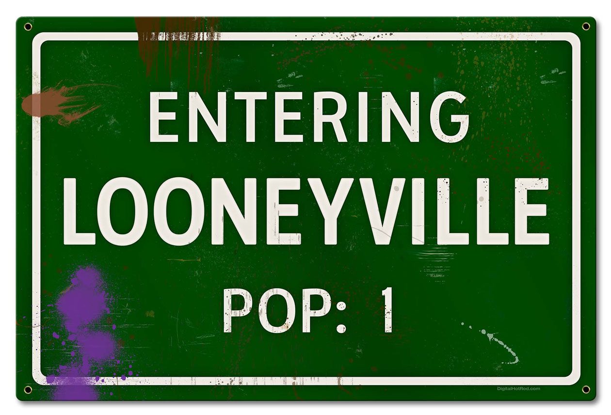 Looneyville Grunge Road Sign
