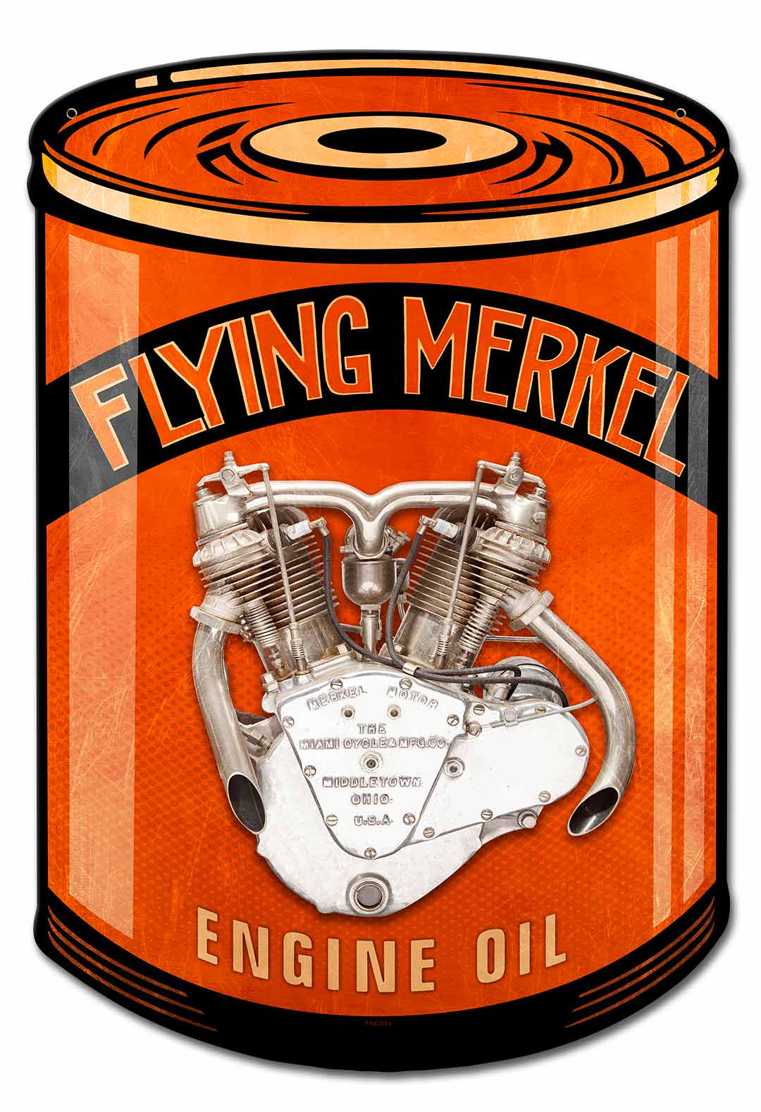 Flying Merkel Can Double Sided Metal Sign 14in X 20in