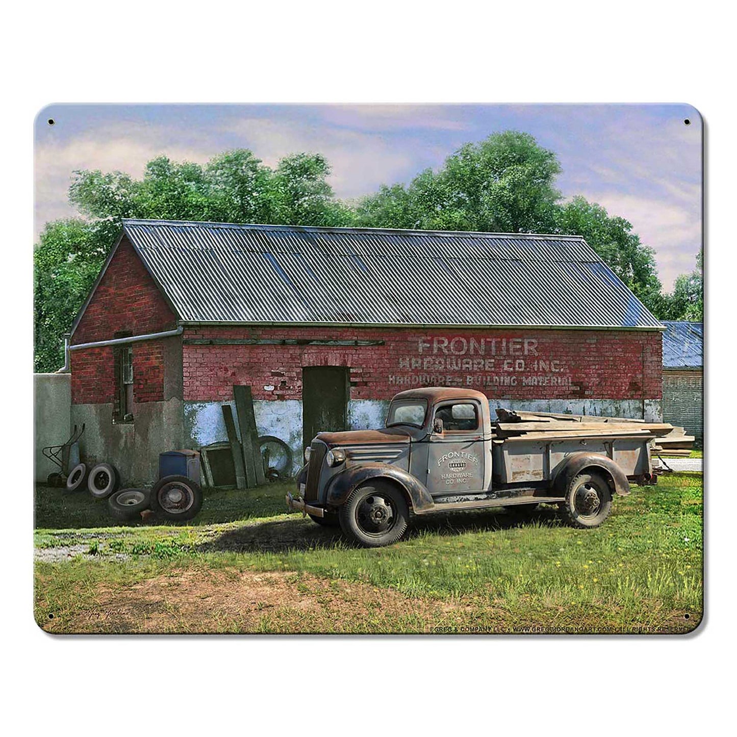 Frontier Truck 15 X 12 vintage metal sign