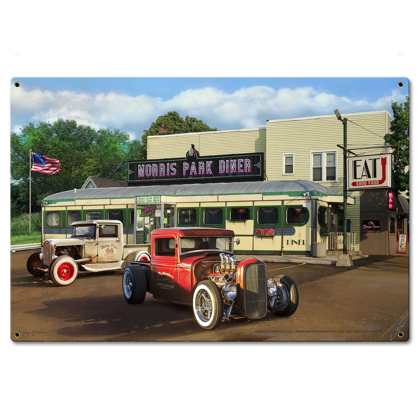Diner and Rat Rods Metal Sign 24in X16in