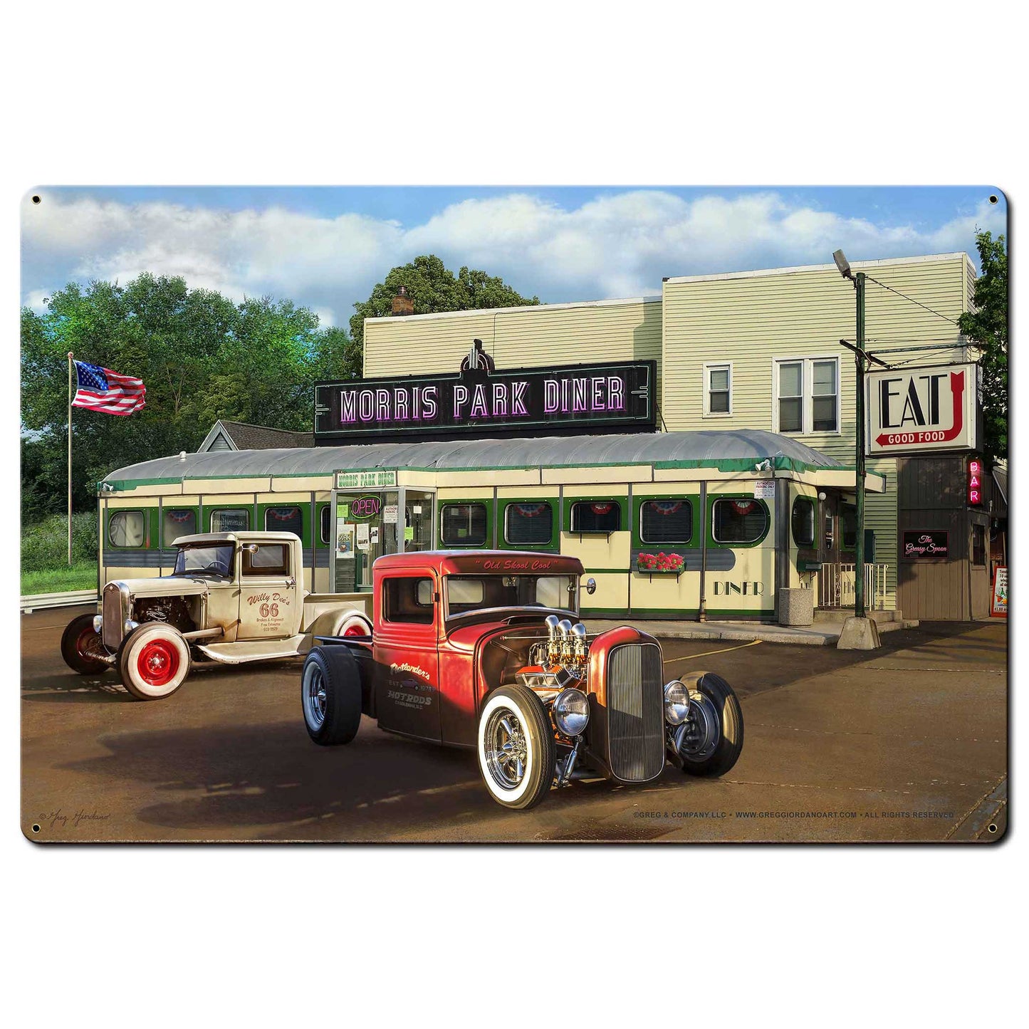 Diner and Rat Rods Metal Sign 36in X24in