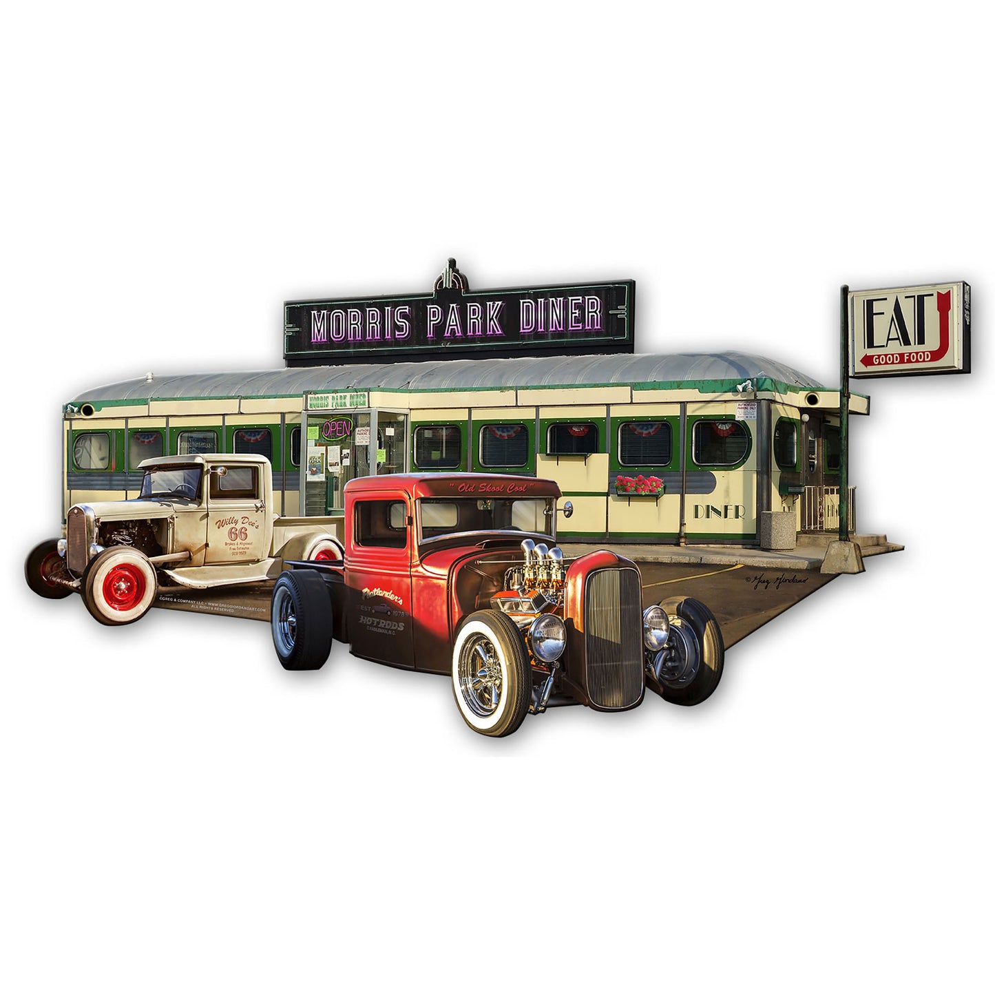Morris Park Diner Metal Sign 22in X11in