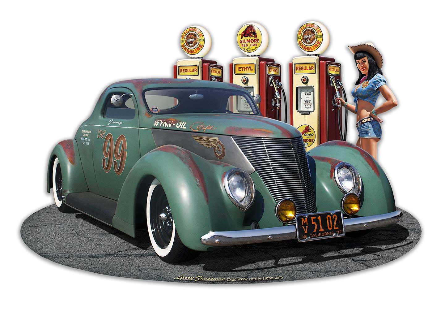 1937 Speed Coupe W Pumps Girl Cut-out